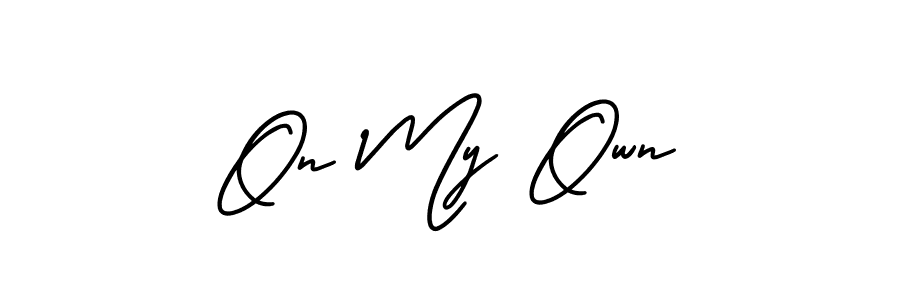 It looks lik you need a new signature style for name On My Own. Design unique handwritten (AmerikaSignatureDemo-Regular) signature with our free signature maker in just a few clicks. On My Own signature style 3 images and pictures png