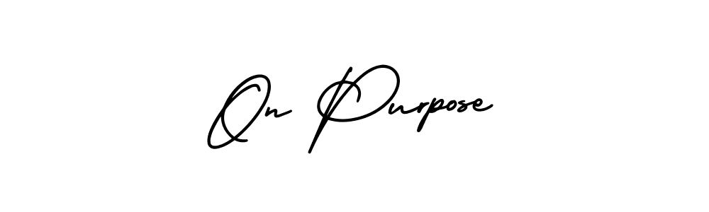 Make a beautiful signature design for name On Purpose. With this signature (AmerikaSignatureDemo-Regular) style, you can create a handwritten signature for free. On Purpose signature style 3 images and pictures png