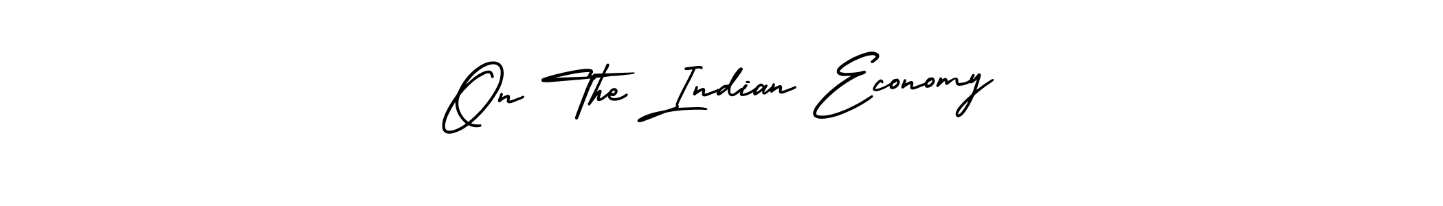 Similarly AmerikaSignatureDemo-Regular is the best handwritten signature design. Signature creator online .You can use it as an online autograph creator for name On The Indian Economy. On The Indian Economy signature style 3 images and pictures png