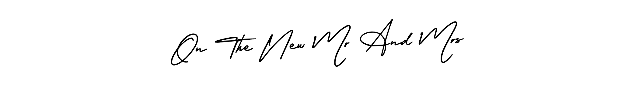 The best way (AmerikaSignatureDemo-Regular) to make a short signature is to pick only two or three words in your name. The name On The New Mr And Mrs include a total of six letters. For converting this name. On The New Mr And Mrs signature style 3 images and pictures png