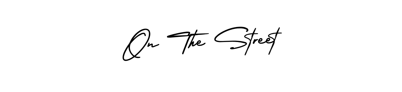 Also You can easily find your signature by using the search form. We will create On The Street name handwritten signature images for you free of cost using AmerikaSignatureDemo-Regular sign style. On The Street signature style 3 images and pictures png