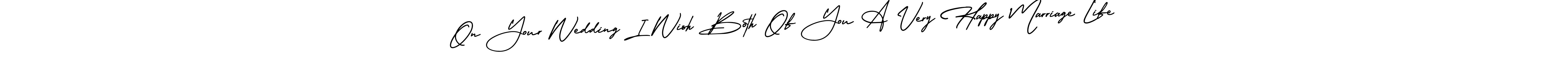 Use a signature maker to create a handwritten signature online. With this signature software, you can design (AmerikaSignatureDemo-Regular) your own signature for name On Your Wedding I Wish Both Of You A Very Happy Marriage Life. On Your Wedding I Wish Both Of You A Very Happy Marriage Life signature style 3 images and pictures png