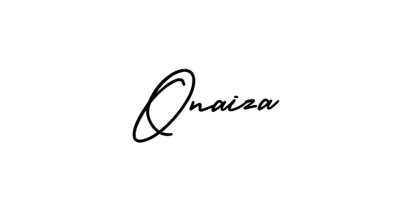 Make a beautiful signature design for name Onaiza. With this signature (AmerikaSignatureDemo-Regular) style, you can create a handwritten signature for free. Onaiza signature style 3 images and pictures png