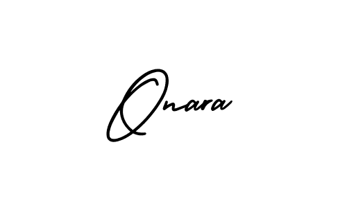 How to make Onara name signature. Use AmerikaSignatureDemo-Regular style for creating short signs online. This is the latest handwritten sign. Onara signature style 3 images and pictures png