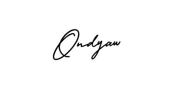 How to make Ondyaw signature? AmerikaSignatureDemo-Regular is a professional autograph style. Create handwritten signature for Ondyaw name. Ondyaw signature style 3 images and pictures png