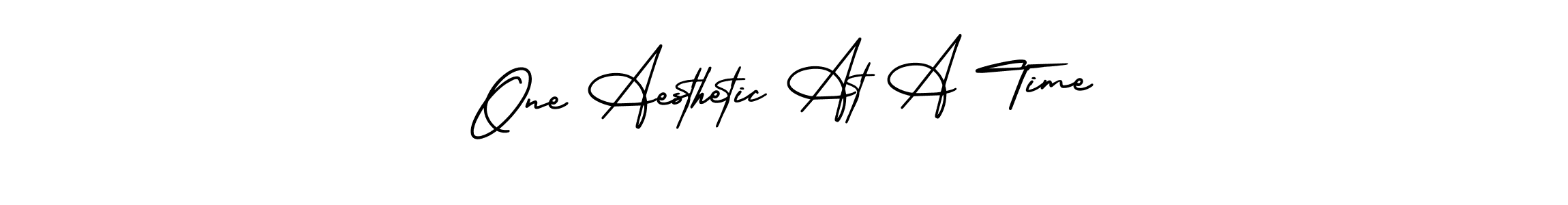 Design your own signature with our free online signature maker. With this signature software, you can create a handwritten (AmerikaSignatureDemo-Regular) signature for name One Aesthetic At A Time. One Aesthetic At A Time signature style 3 images and pictures png