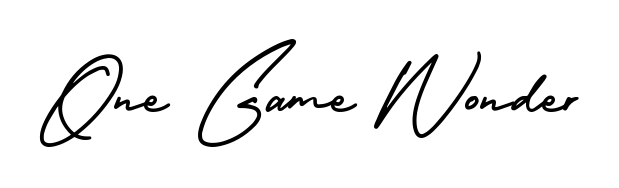 Practice writing One Game Wonder with the flow of AmerikaSignatureDemo-Regular lettering. A fantastic source of inspiration for developing your personal signature style. One Game Wonder signature style 3 images and pictures png