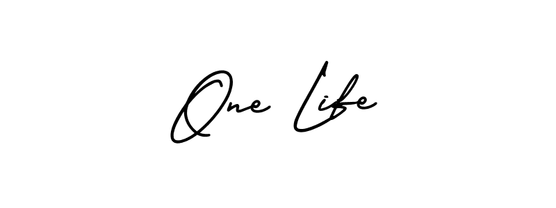 Make a beautiful signature design for name One Life. With this signature (AmerikaSignatureDemo-Regular) style, you can create a handwritten signature for free. One Life signature style 3 images and pictures png