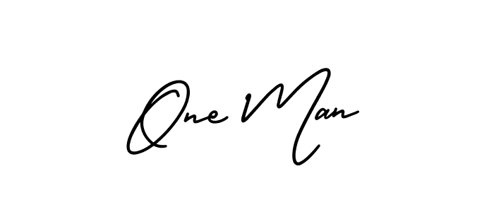 Make a beautiful signature design for name One Man. With this signature (AmerikaSignatureDemo-Regular) style, you can create a handwritten signature for free. One Man signature style 3 images and pictures png