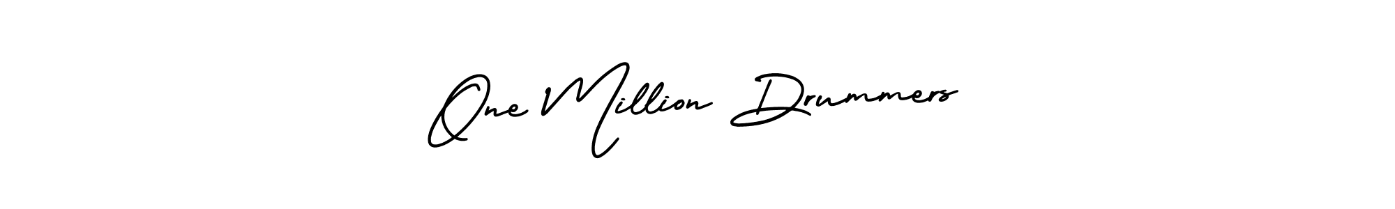 This is the best signature style for the One Million Drummers name. Also you like these signature font (AmerikaSignatureDemo-Regular). Mix name signature. One Million Drummers signature style 3 images and pictures png