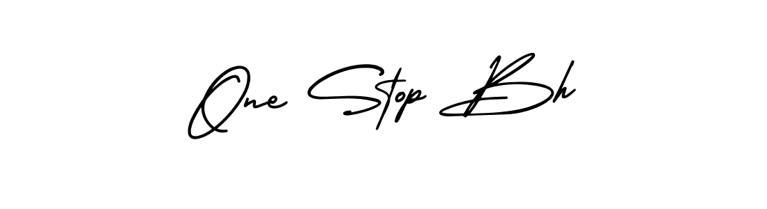 How to Draw One Stop Bh signature style? AmerikaSignatureDemo-Regular is a latest design signature styles for name One Stop Bh. One Stop Bh signature style 3 images and pictures png