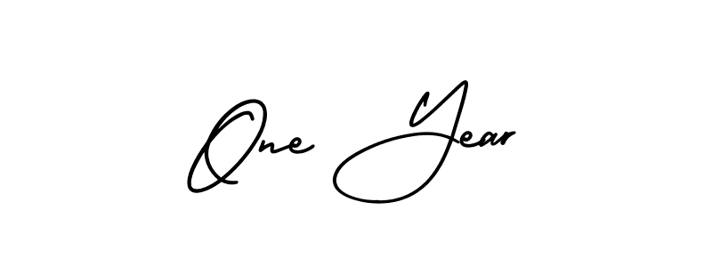 Use a signature maker to create a handwritten signature online. With this signature software, you can design (AmerikaSignatureDemo-Regular) your own signature for name One Year. One Year signature style 3 images and pictures png