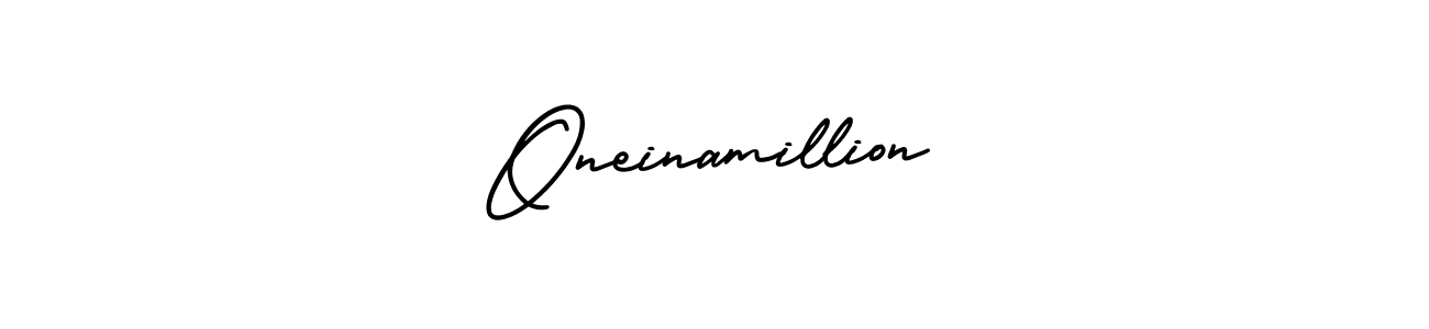How to Draw Oneinamillion signature style? AmerikaSignatureDemo-Regular is a latest design signature styles for name Oneinamillion. Oneinamillion signature style 3 images and pictures png