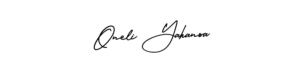 Make a beautiful signature design for name Oneli Yahansa. With this signature (AmerikaSignatureDemo-Regular) style, you can create a handwritten signature for free. Oneli Yahansa signature style 3 images and pictures png