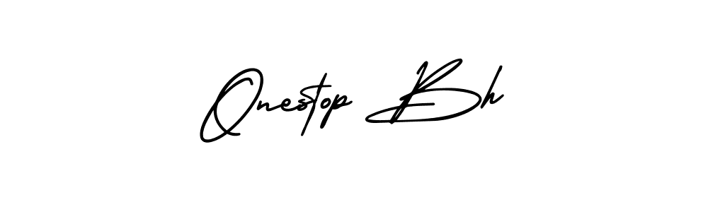 How to make Onestop Bh signature? AmerikaSignatureDemo-Regular is a professional autograph style. Create handwritten signature for Onestop Bh name. Onestop Bh signature style 3 images and pictures png