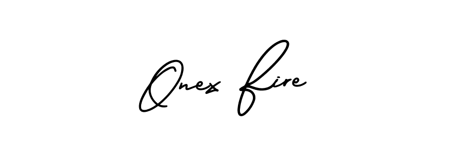 The best way (AmerikaSignatureDemo-Regular) to make a short signature is to pick only two or three words in your name. The name Onex Fire include a total of six letters. For converting this name. Onex Fire signature style 3 images and pictures png