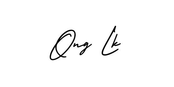 You should practise on your own different ways (AmerikaSignatureDemo-Regular) to write your name (Ong Lk) in signature. don't let someone else do it for you. Ong Lk signature style 3 images and pictures png