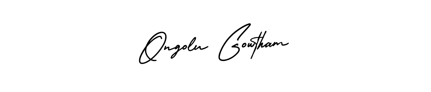 Use a signature maker to create a handwritten signature online. With this signature software, you can design (AmerikaSignatureDemo-Regular) your own signature for name Ongolu Gowtham. Ongolu Gowtham signature style 3 images and pictures png