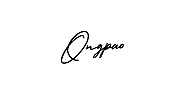 How to make Ongpao signature? AmerikaSignatureDemo-Regular is a professional autograph style. Create handwritten signature for Ongpao name. Ongpao signature style 3 images and pictures png