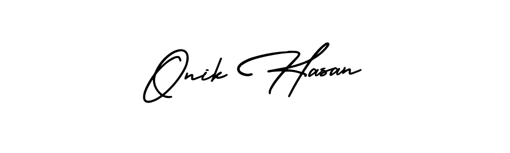 Also we have Onik Hasan name is the best signature style. Create professional handwritten signature collection using AmerikaSignatureDemo-Regular autograph style. Onik Hasan signature style 3 images and pictures png