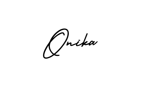 Make a beautiful signature design for name Onika. With this signature (AmerikaSignatureDemo-Regular) style, you can create a handwritten signature for free. Onika signature style 3 images and pictures png