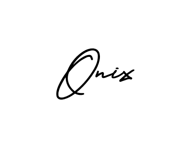 Onix stylish signature style. Best Handwritten Sign (AmerikaSignatureDemo-Regular) for my name. Handwritten Signature Collection Ideas for my name Onix. Onix signature style 3 images and pictures png