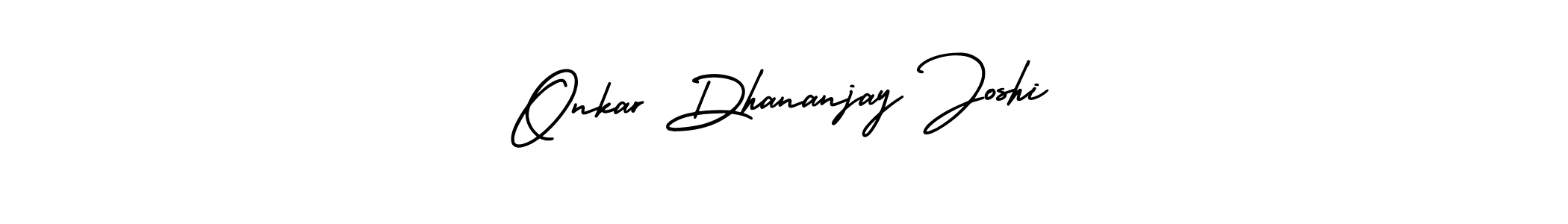 You should practise on your own different ways (AmerikaSignatureDemo-Regular) to write your name (Onkar Dhananjay Joshi) in signature. don't let someone else do it for you. Onkar Dhananjay Joshi signature style 3 images and pictures png