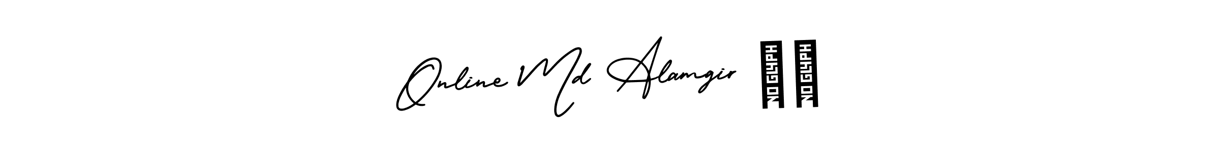 The best way (AmerikaSignatureDemo-Regular) to make a short signature is to pick only two or three words in your name. The name Online Md Alamgir ❌❌ include a total of six letters. For converting this name. Online Md Alamgir ❌❌ signature style 3 images and pictures png