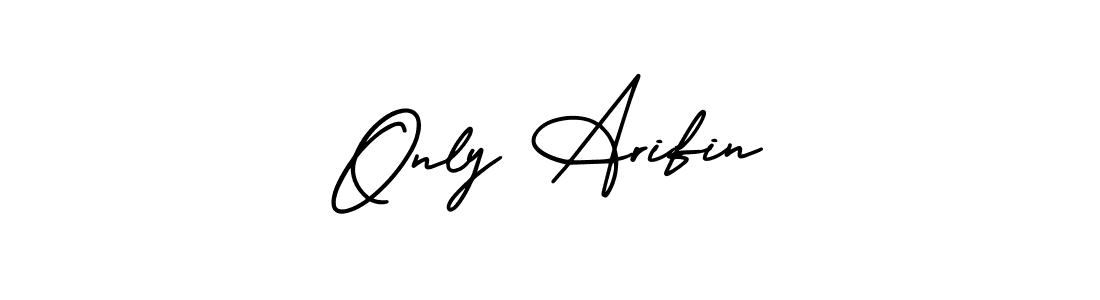 The best way (AmerikaSignatureDemo-Regular) to make a short signature is to pick only two or three words in your name. The name Only Arifin include a total of six letters. For converting this name. Only Arifin signature style 3 images and pictures png