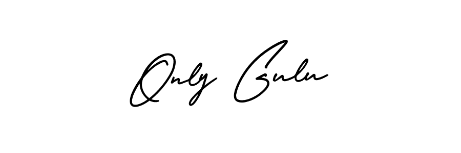 You should practise on your own different ways (AmerikaSignatureDemo-Regular) to write your name (Only Gulu) in signature. don't let someone else do it for you. Only Gulu signature style 3 images and pictures png