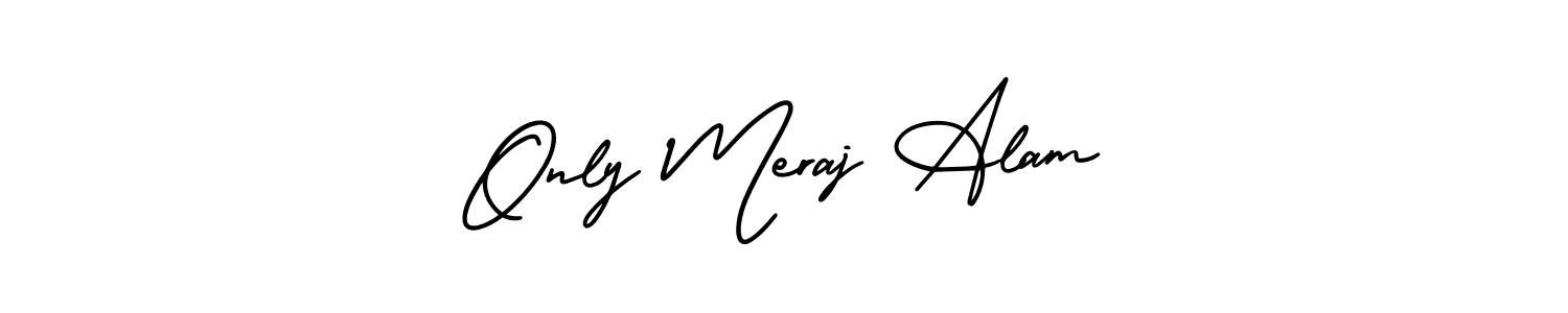 How to make Only Meraj Alam name signature. Use AmerikaSignatureDemo-Regular style for creating short signs online. This is the latest handwritten sign. Only Meraj Alam signature style 3 images and pictures png