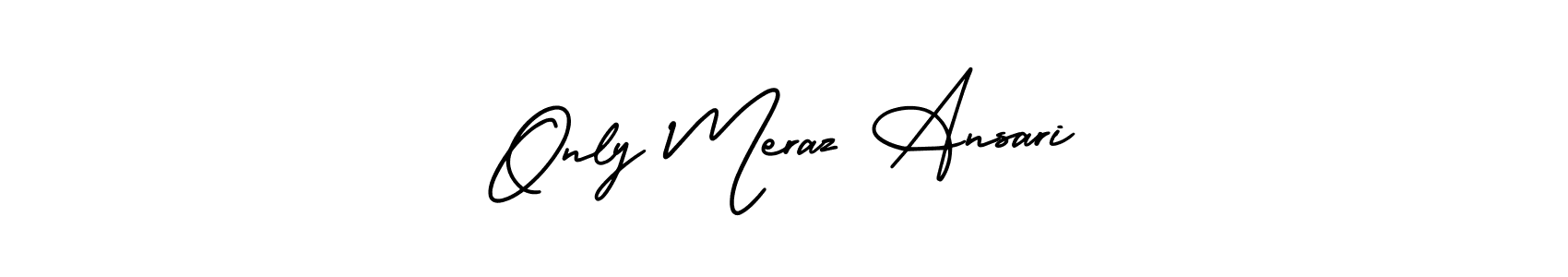 Also You can easily find your signature by using the search form. We will create Only Meraz Ansari name handwritten signature images for you free of cost using AmerikaSignatureDemo-Regular sign style. Only Meraz Ansari signature style 3 images and pictures png