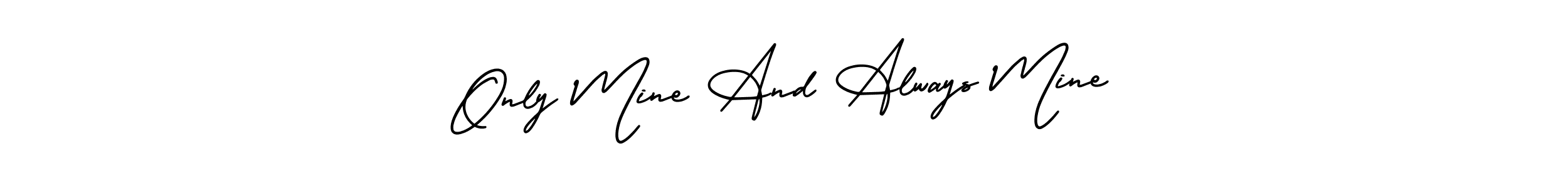 This is the best signature style for the Only Mine And Always Mine name. Also you like these signature font (AmerikaSignatureDemo-Regular). Mix name signature. Only Mine And Always Mine signature style 3 images and pictures png