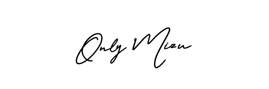 Only Mizu stylish signature style. Best Handwritten Sign (AmerikaSignatureDemo-Regular) for my name. Handwritten Signature Collection Ideas for my name Only Mizu. Only Mizu signature style 3 images and pictures png