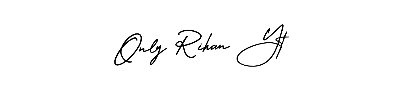 AmerikaSignatureDemo-Regular is a professional signature style that is perfect for those who want to add a touch of class to their signature. It is also a great choice for those who want to make their signature more unique. Get Only Rihan Yt name to fancy signature for free. Only Rihan Yt signature style 3 images and pictures png