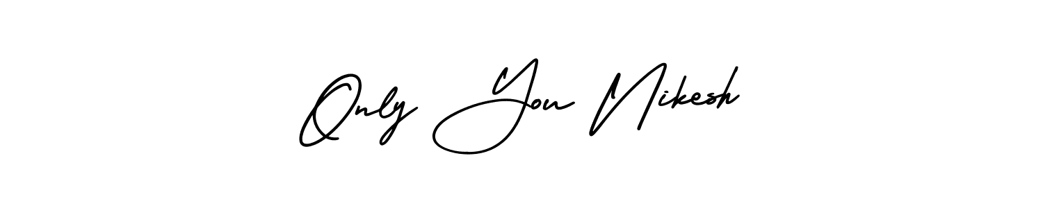if you are searching for the best signature style for your name Only You Nikesh. so please give up your signature search. here we have designed multiple signature styles  using AmerikaSignatureDemo-Regular. Only You Nikesh signature style 3 images and pictures png