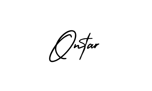 How to make Ontar name signature. Use AmerikaSignatureDemo-Regular style for creating short signs online. This is the latest handwritten sign. Ontar signature style 3 images and pictures png