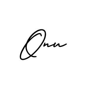 Design your own signature with our free online signature maker. With this signature software, you can create a handwritten (AmerikaSignatureDemo-Regular) signature for name Onu. Onu signature style 3 images and pictures png