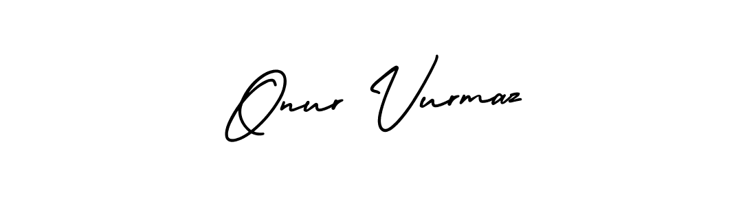 This is the best signature style for the Onur Vurmaz name. Also you like these signature font (AmerikaSignatureDemo-Regular). Mix name signature. Onur Vurmaz signature style 3 images and pictures png