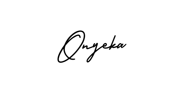 Design your own signature with our free online signature maker. With this signature software, you can create a handwritten (AmerikaSignatureDemo-Regular) signature for name Onyeka. Onyeka signature style 3 images and pictures png