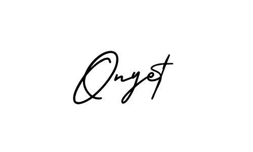 How to make Onyet signature? AmerikaSignatureDemo-Regular is a professional autograph style. Create handwritten signature for Onyet name. Onyet signature style 3 images and pictures png