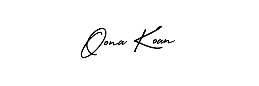 Oona Koan stylish signature style. Best Handwritten Sign (AmerikaSignatureDemo-Regular) for my name. Handwritten Signature Collection Ideas for my name Oona Koan. Oona Koan signature style 3 images and pictures png
