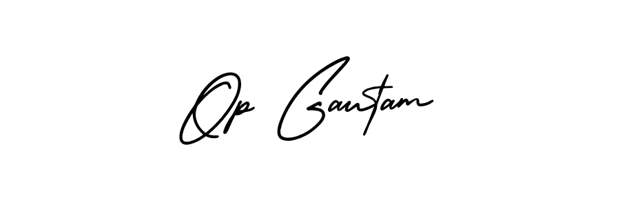 Op Gautam stylish signature style. Best Handwritten Sign (AmerikaSignatureDemo-Regular) for my name. Handwritten Signature Collection Ideas for my name Op Gautam. Op Gautam signature style 3 images and pictures png