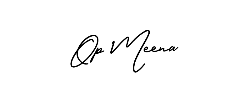 It looks lik you need a new signature style for name Op Meena. Design unique handwritten (AmerikaSignatureDemo-Regular) signature with our free signature maker in just a few clicks. Op Meena signature style 3 images and pictures png