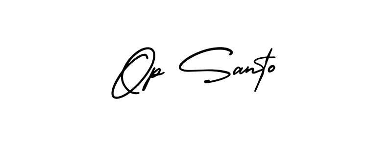 Also we have Op Santo name is the best signature style. Create professional handwritten signature collection using AmerikaSignatureDemo-Regular autograph style. Op Santo signature style 3 images and pictures png