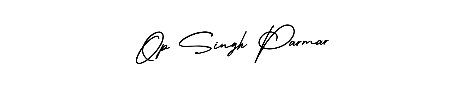 The best way (AmerikaSignatureDemo-Regular) to make a short signature is to pick only two or three words in your name. The name Op Singh Parmar include a total of six letters. For converting this name. Op Singh Parmar signature style 3 images and pictures png