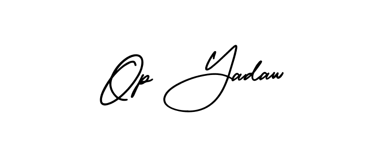 Similarly AmerikaSignatureDemo-Regular is the best handwritten signature design. Signature creator online .You can use it as an online autograph creator for name Op Yadaw. Op Yadaw signature style 3 images and pictures png