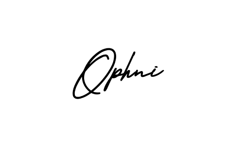 How to make Ophni name signature. Use AmerikaSignatureDemo-Regular style for creating short signs online. This is the latest handwritten sign. Ophni signature style 3 images and pictures png