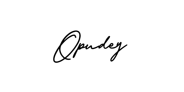 The best way (AmerikaSignatureDemo-Regular) to make a short signature is to pick only two or three words in your name. The name Opudey include a total of six letters. For converting this name. Opudey signature style 3 images and pictures png