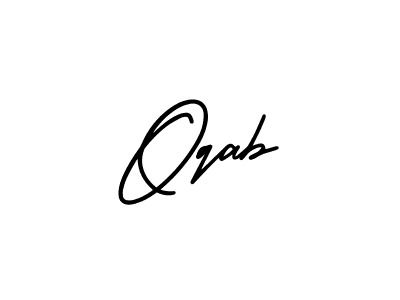 Oqab stylish signature style. Best Handwritten Sign (AmerikaSignatureDemo-Regular) for my name. Handwritten Signature Collection Ideas for my name Oqab. Oqab signature style 3 images and pictures png